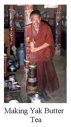 Tibetan Monk Churning Yak Butter Tea