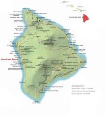 Map of the Big Island - Hawaii - Home of Kona Coffee
