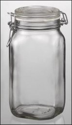 Glass Jars  - Fido Air-Tight Glass Canister - 1.5 litre (1 lb.)  