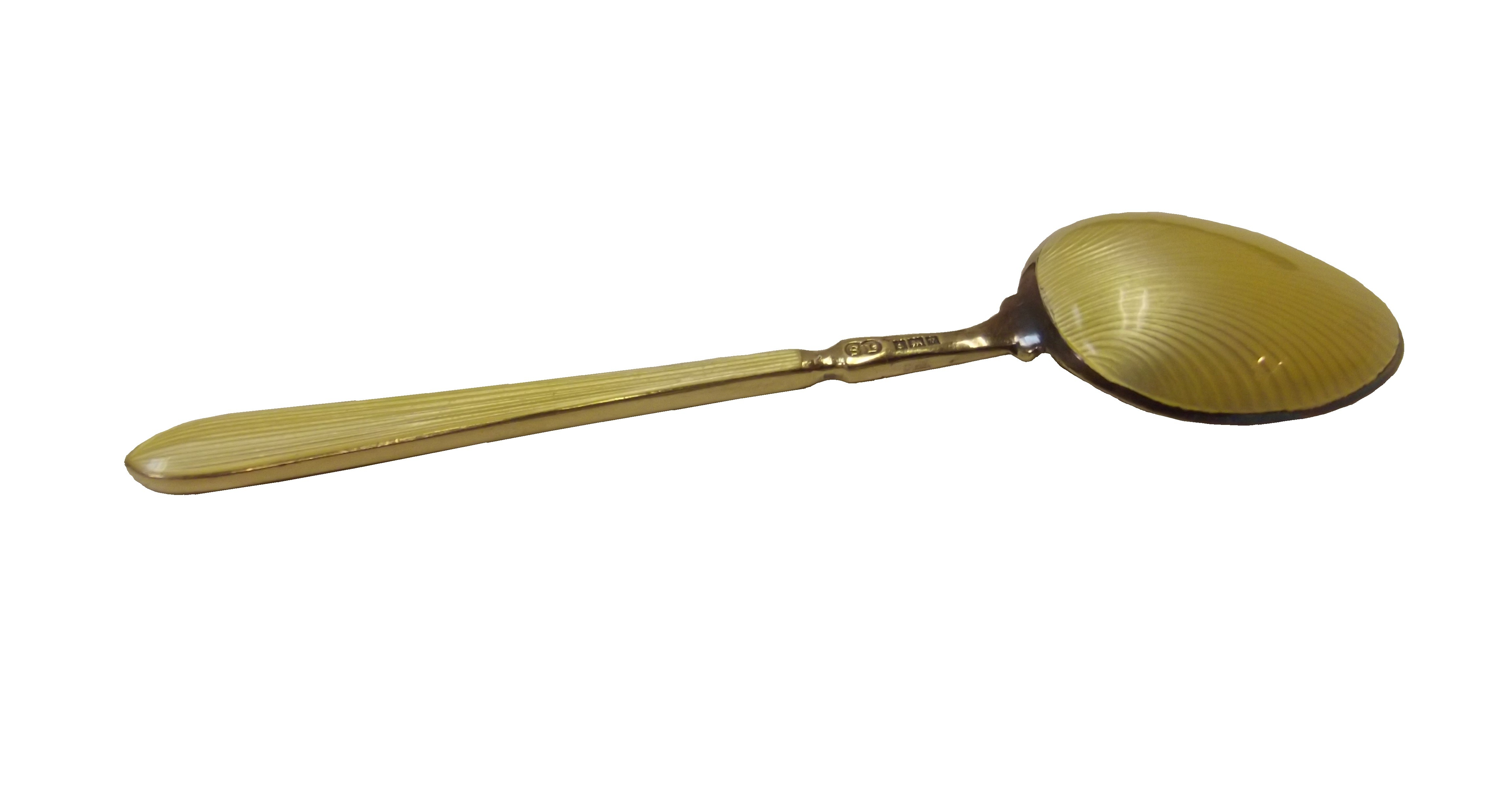 Sterling Silver Demitasse Spoon with Gold Wash and Enamel, Bottom