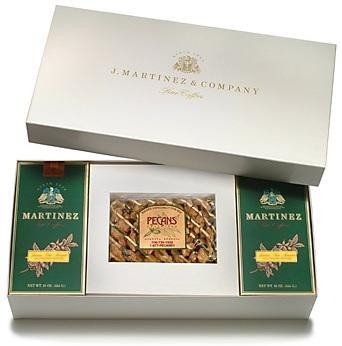 Gift Selection No. 4 - Gift Box for Two One Pound Boxes of Coffee Plus a Pound of Praline Pecans